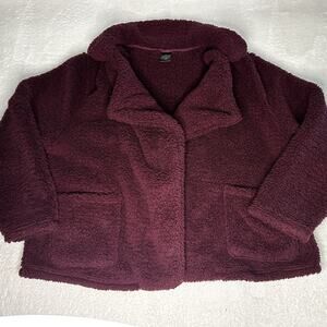 Cuddl Duds Women's Sherpa Wrap Jacket Fig 1X | Cozy & Stylish Layering